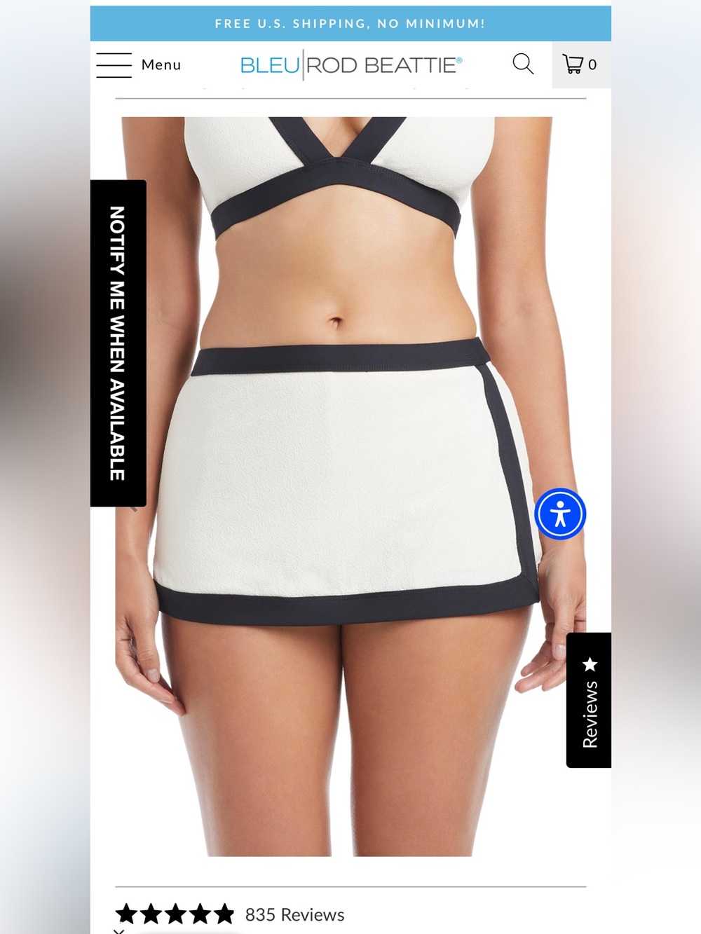 Bleu Rod Beattie Cream & Black Two-Piece Bandeau Swim Set